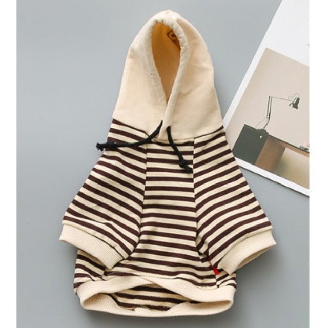 Striped Cotton Dog Hoodie