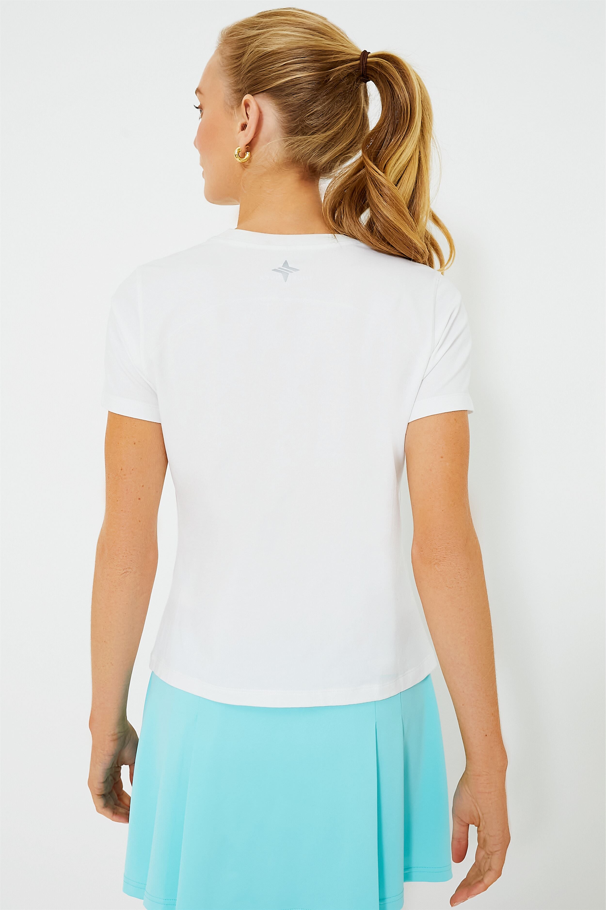 White Performance Cotton Jocelyn Tee
