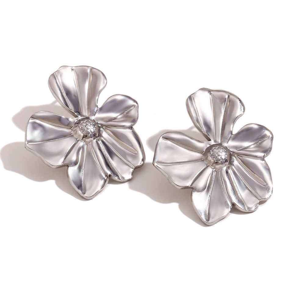 Fashion Circle Geometric Stainless Steel 18K Gold Plated Earrings