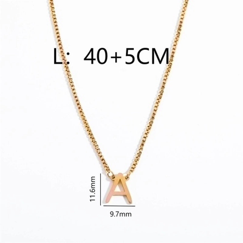 201 Stainless Steel 304 Stainless Steel Gold Plated Minimalist Letter Pendant Necklace