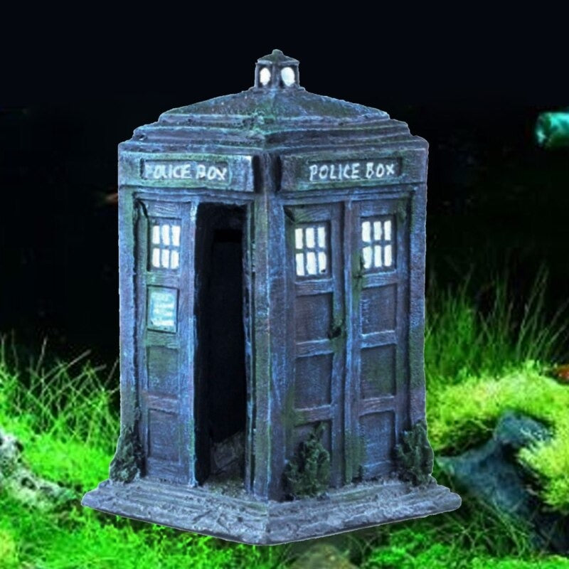 Retro Phone Booth Style Ornament For Aquarium