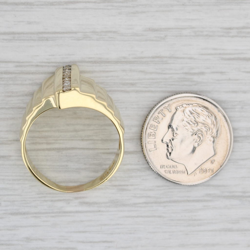 0.23ctw Diamond Beveled Ring 18k Yellow Gold Size 8