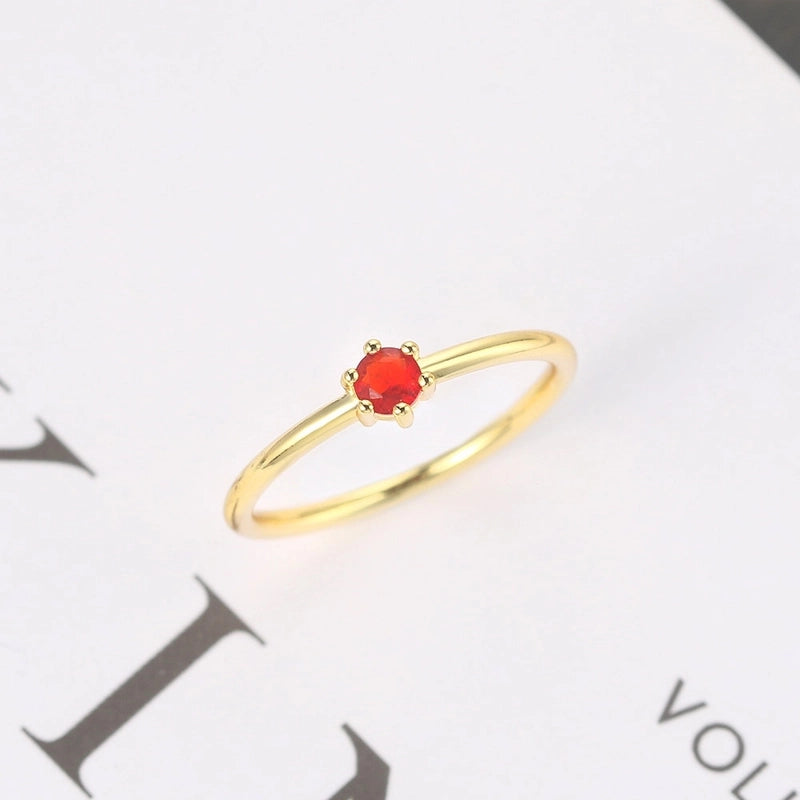 Glam Geometric Copper Gold Plated Zircon Rings