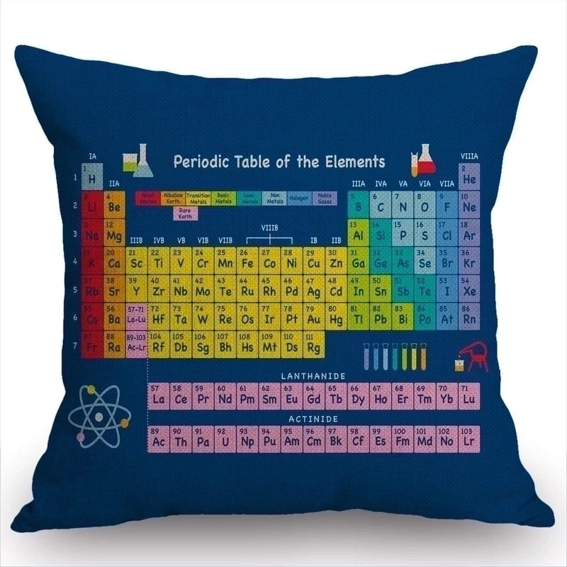 Casual Retro Periodic Table Of Elements Spandex Pillow Cases