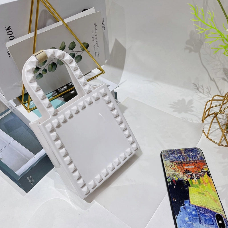 Women's Mini All Seasons Pvc Solid Color Fashion Square Open Handbag