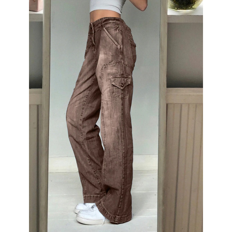 Patchwork Streetwear Baggy Jeans For Women