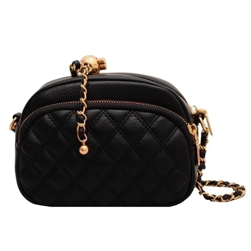 Women's Medium Pu Leather Solid Color Streetwear Oval Zipper Cloud Shape Bag