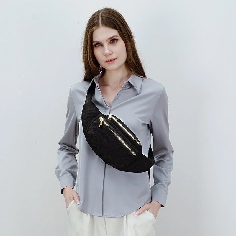Women's Streetwear Solid Color Corduroy Waist Bags