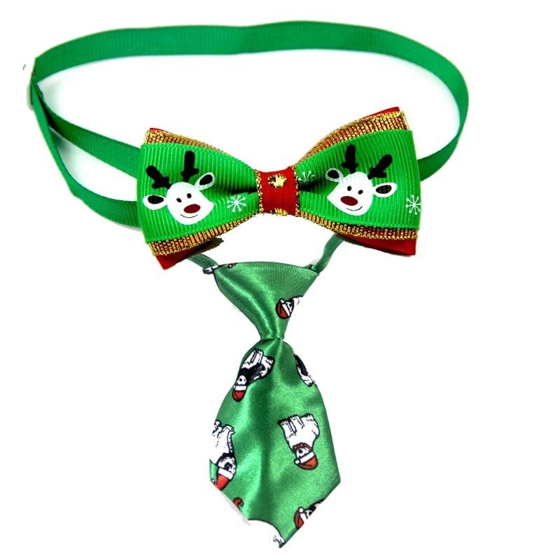 Casual Ribbon Christmas Color Block Bowknot Pet Accessories 1 Piece