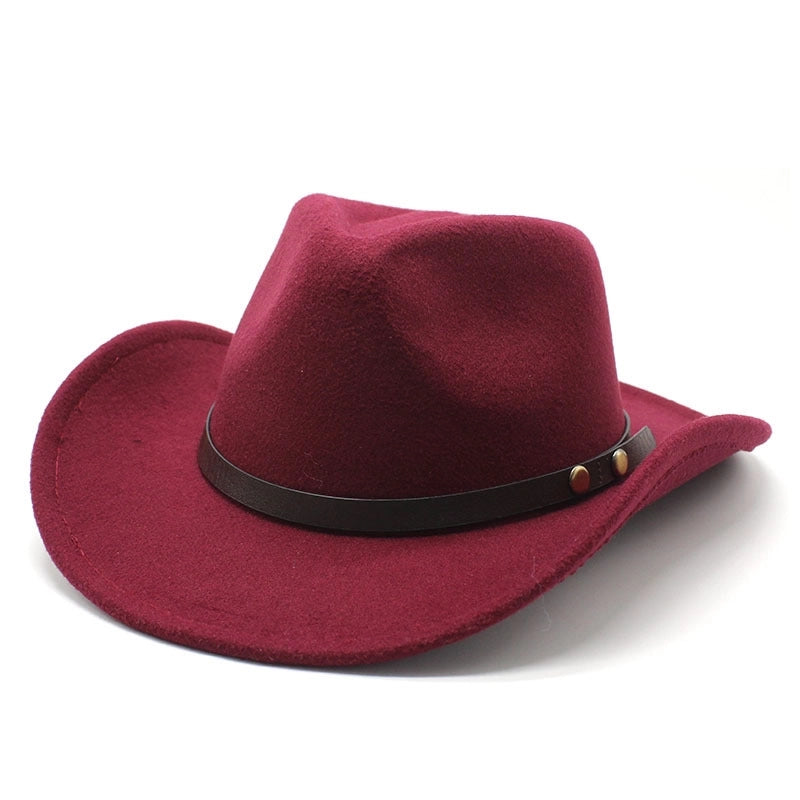 Autumn And Winter New Western Denim Wool Jazz Hat Fashion Concave Shape Men And Women Felt Jazz Hat