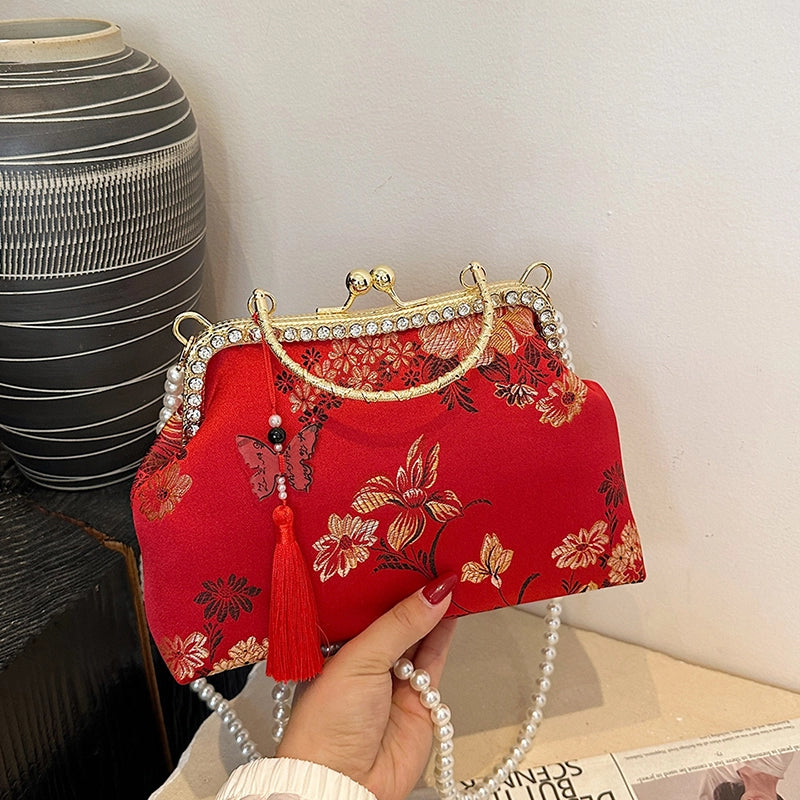 Retro Dinner Bag  Embroidery Handbag One Shoulder Bag