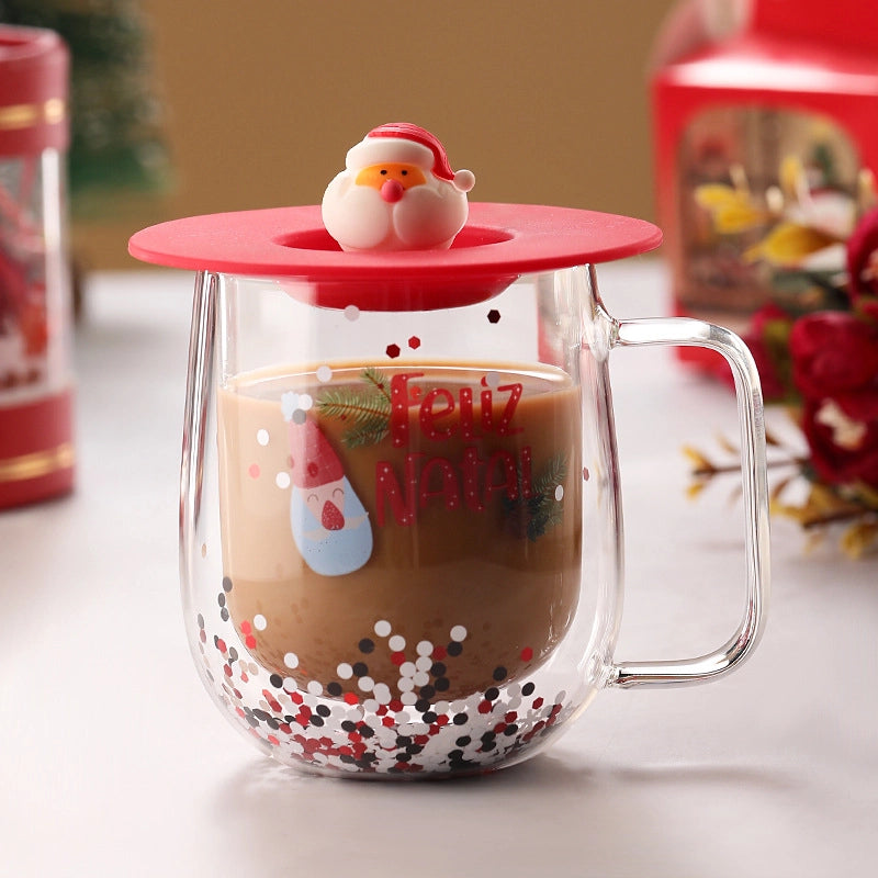 Christmas Casual Vacation Cartoon Borosilicate Glass Water Bottles 1 Piece