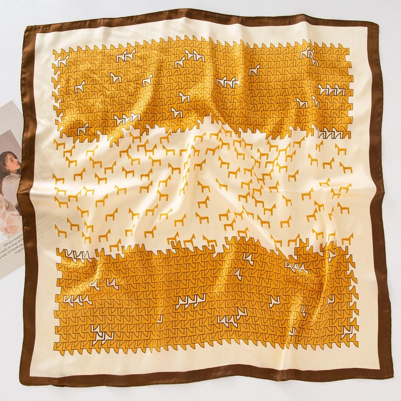 Women's Casual Hip-Hop Vacation Leopard Satin Silk Scarf