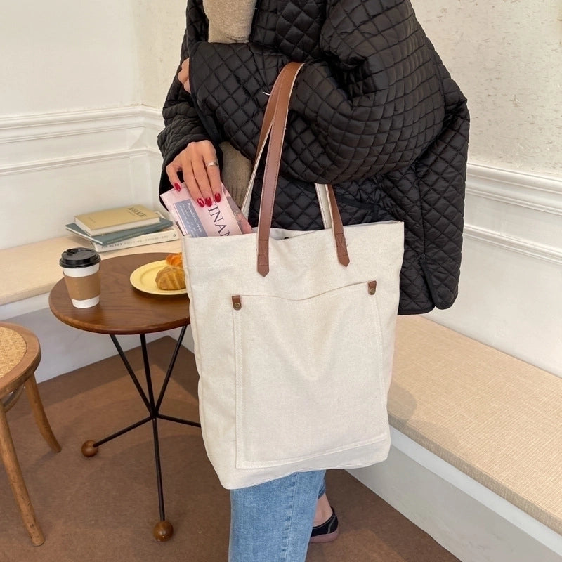 Solid Color Canvas Shopping Bags