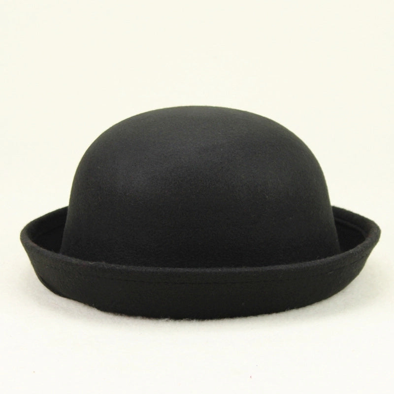 Unisex Minimalist Solid Color Eaveless Fedora Hat