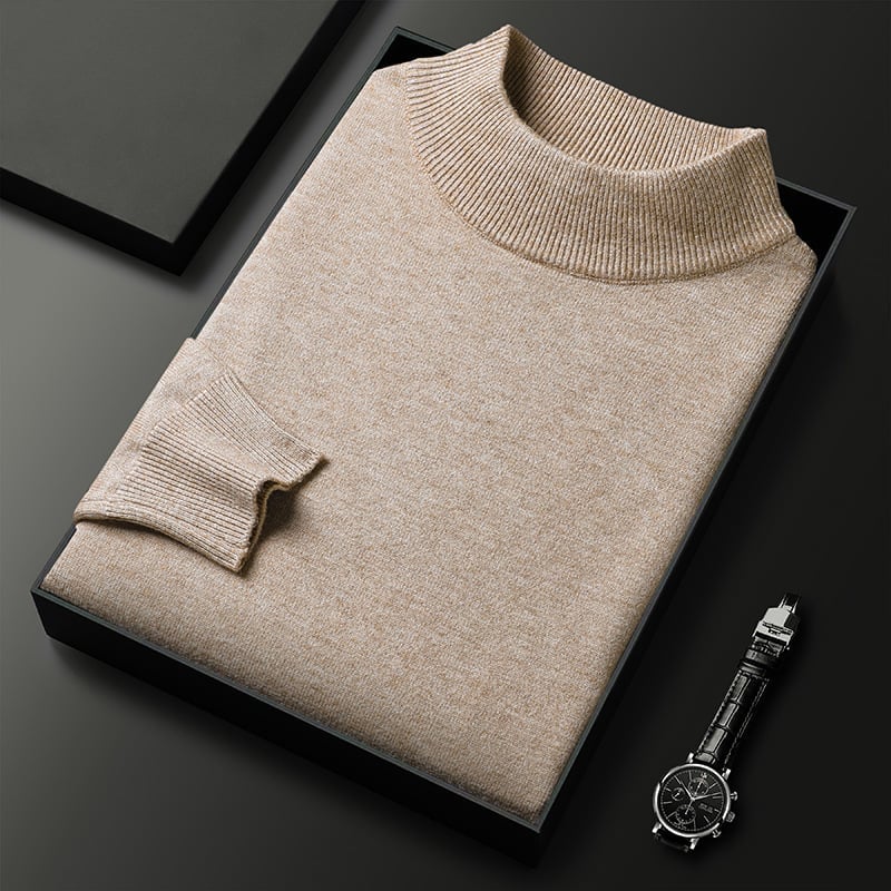 Men's Solid Color Turtleneck Sweater