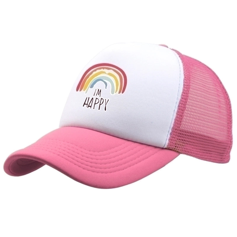 Unisex Minimalist Letter Rainbow Curved Eaves Baseball Cap