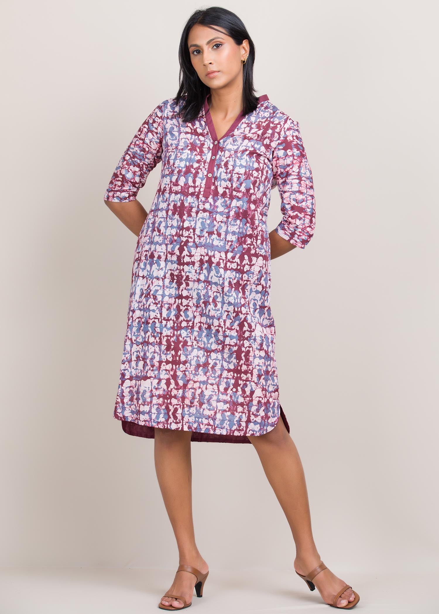 batik knee length dress