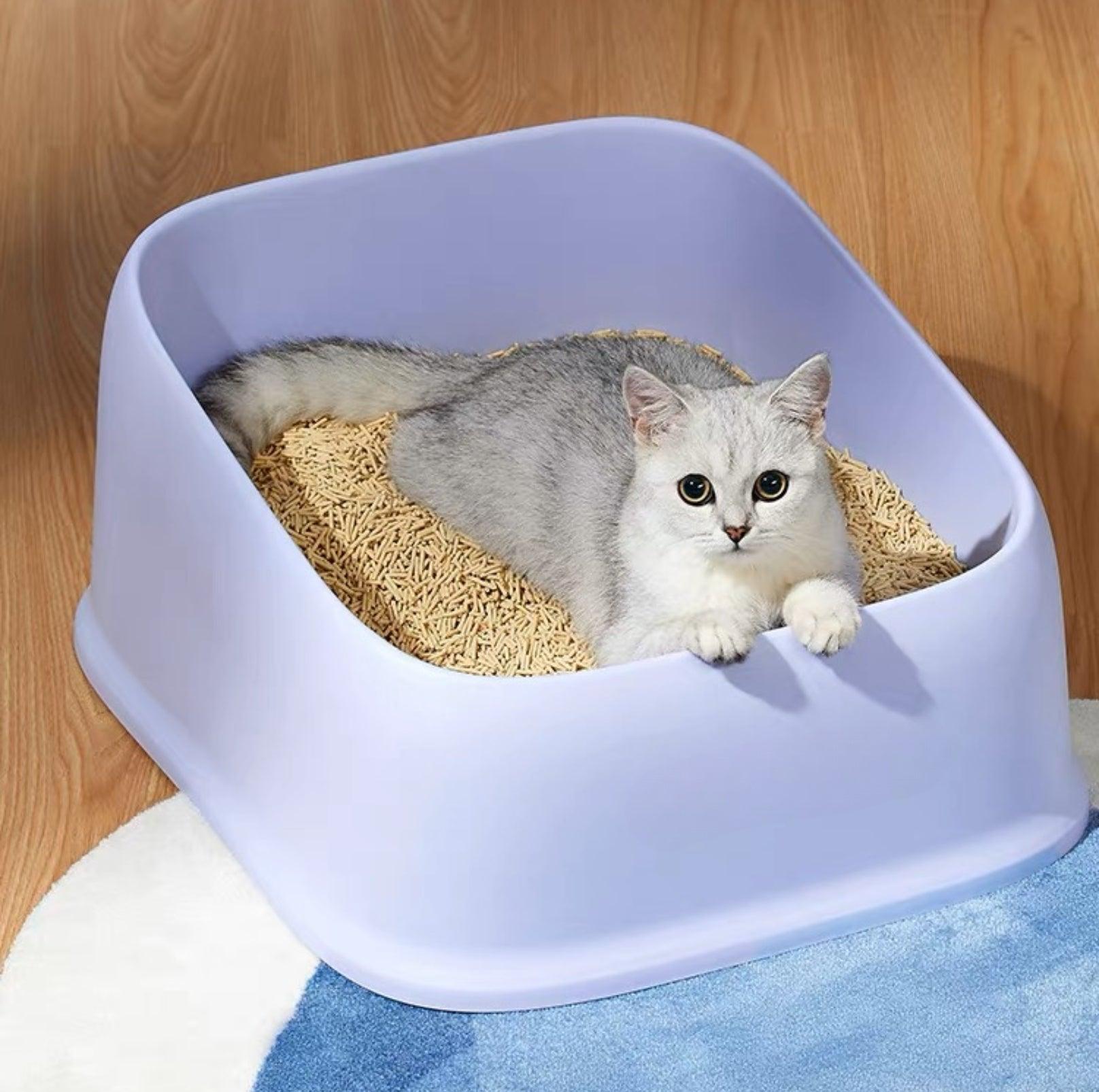 Open Cheese Toast Cat Litter Box with Large Capacity