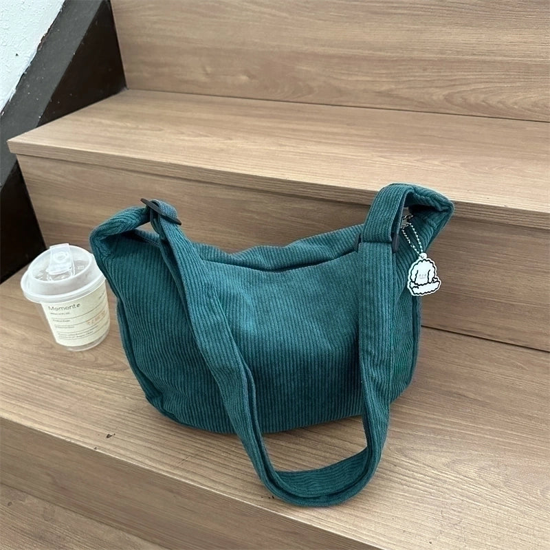 Women's All Seasons Canvas Solid Color Vintage Style Square Zipper Shoulder Bag