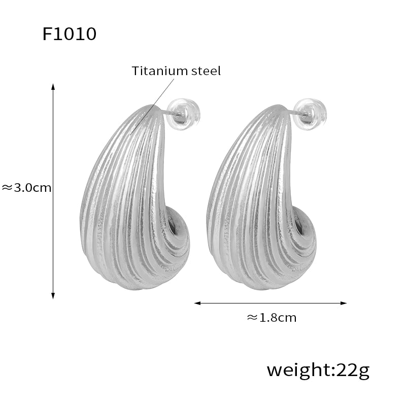 1 Pair Minimalist Water Droplets Plating Inlay Titanium Steel Artificial Pearls Artificial Diamond 18K Gold Plated Ear Studs