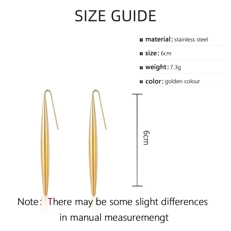1 Pair Minimalist Solid Color Plating 304 Stainless Steel 18K Gold Plated Drop Earrings