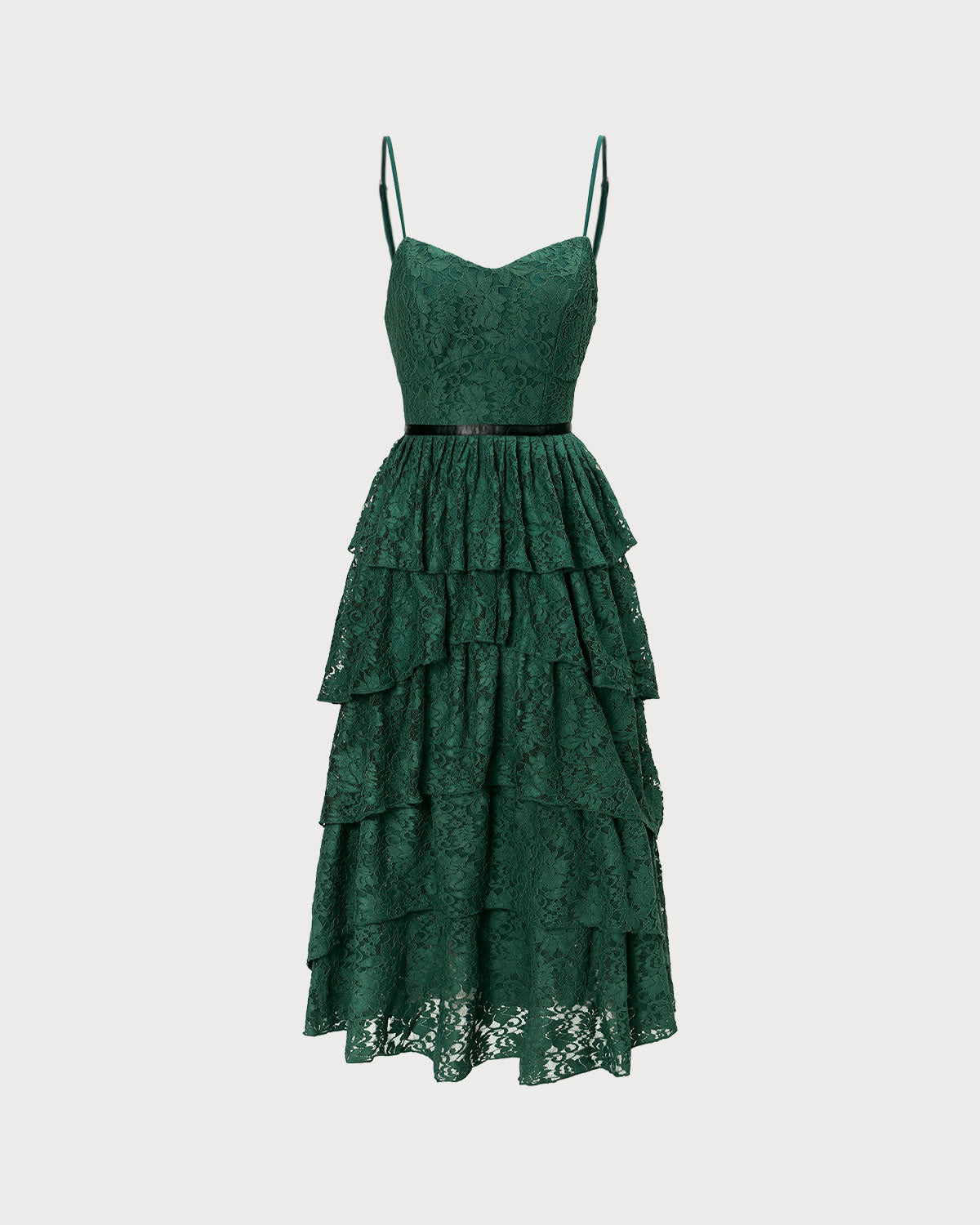 The Green Sweetheart Neck Lace Maxi Dress