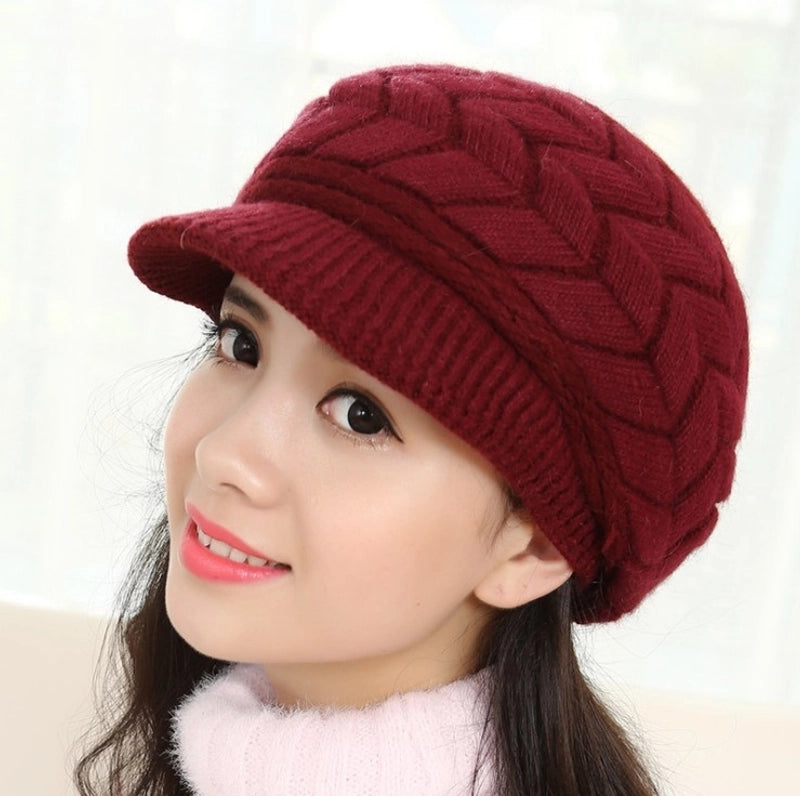 Clearance Autumn And Winter Korean Style Women's Rabbit Fur Hat Winter Hot Knitted Hat Winter Warm Hat