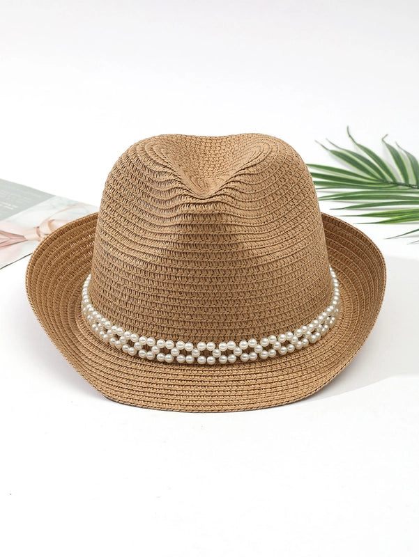 Women's Vacation Classic Style Geometric Curved Eaves Sun Hat Straw Hat