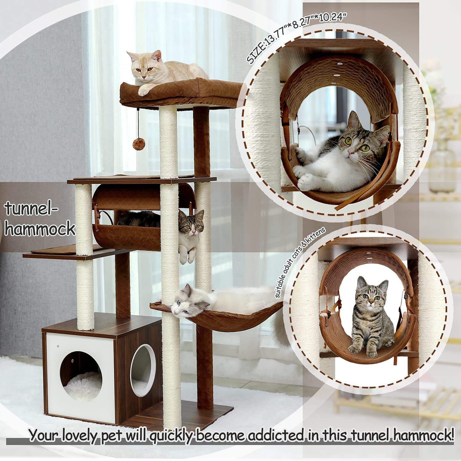 130.5cm Cat Scratching Tower Condo