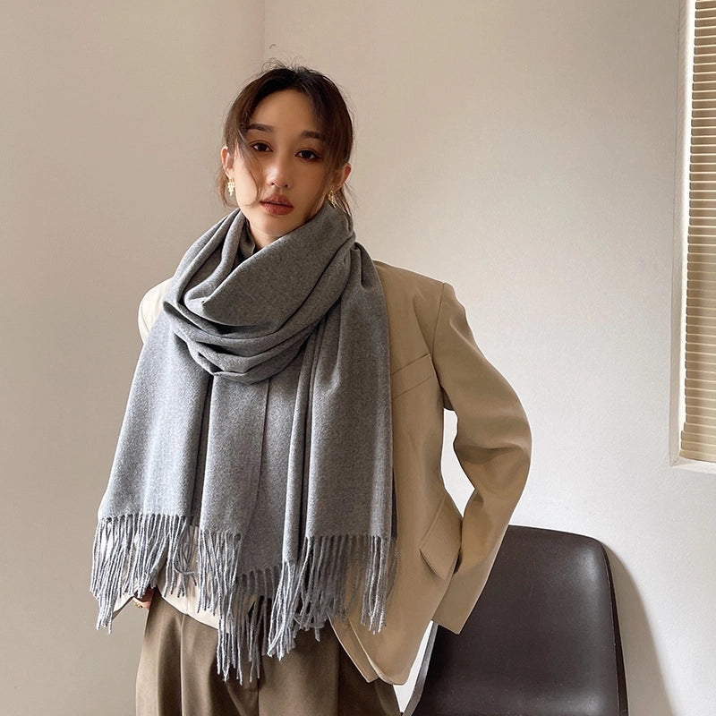 Women's Basic Minimalist Classic Style Solid Color Viscose Fiber Scarf