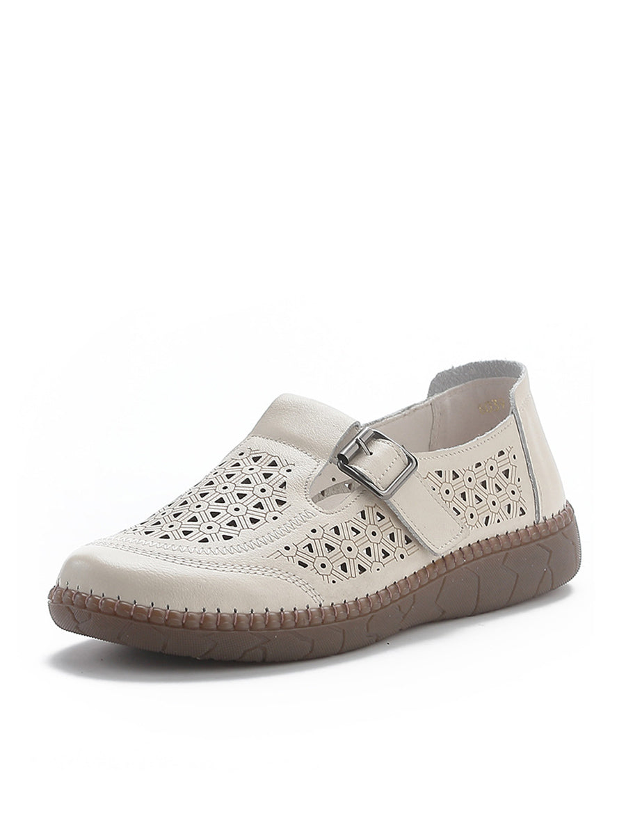 Women Summer Casual Genuine Leather Flat Sandals