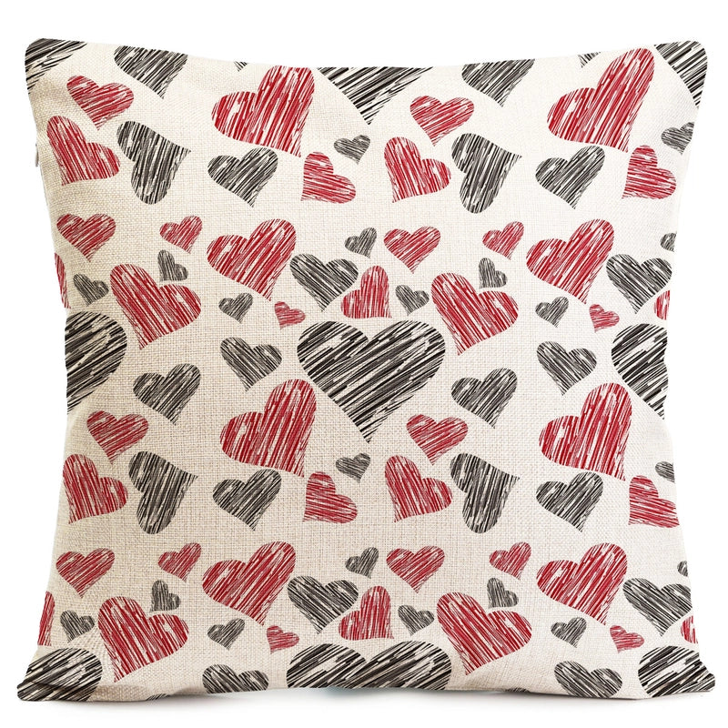 Valentine'S Day Elegant Minimalist Streetwear Letter Heart Shape Linen Pillow Cases Couch & Sofa Decor
