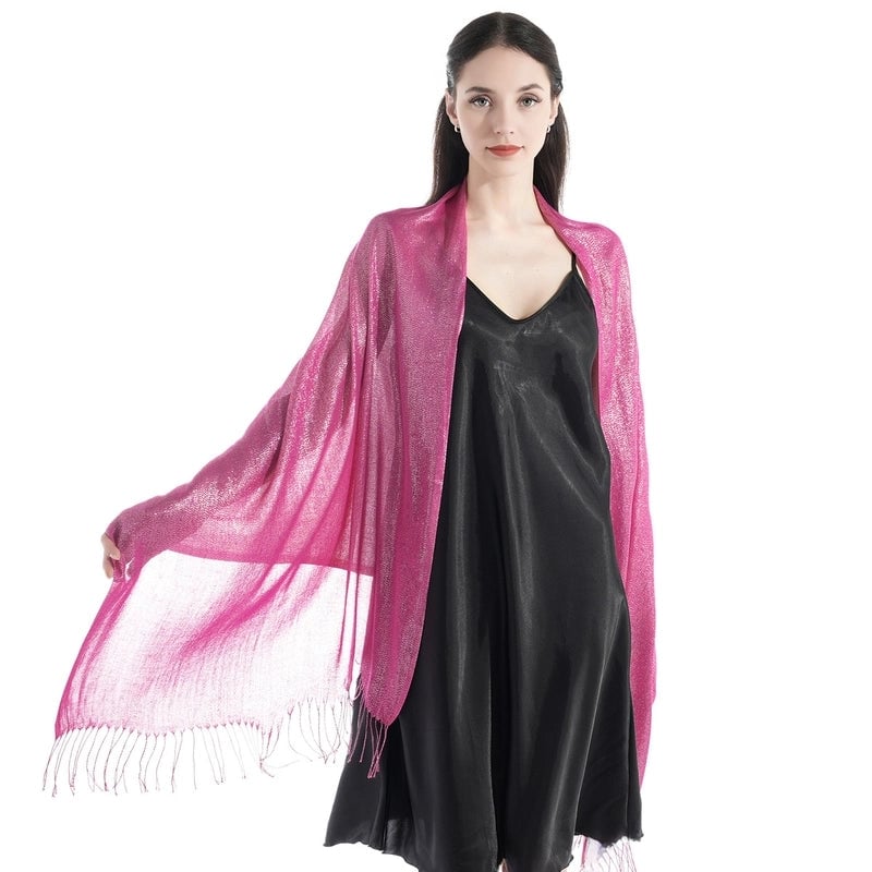 Exclusive For New Women's Shawl Autumn And Summer Women Tassel Silver Silk Ball Dinner Party Scarf