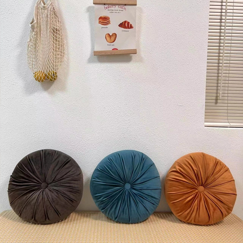 Round Pumpkin Pillow Solid Color Bay Window Pillow Homestay Model Room Pillow Living Room Sofa Cushion