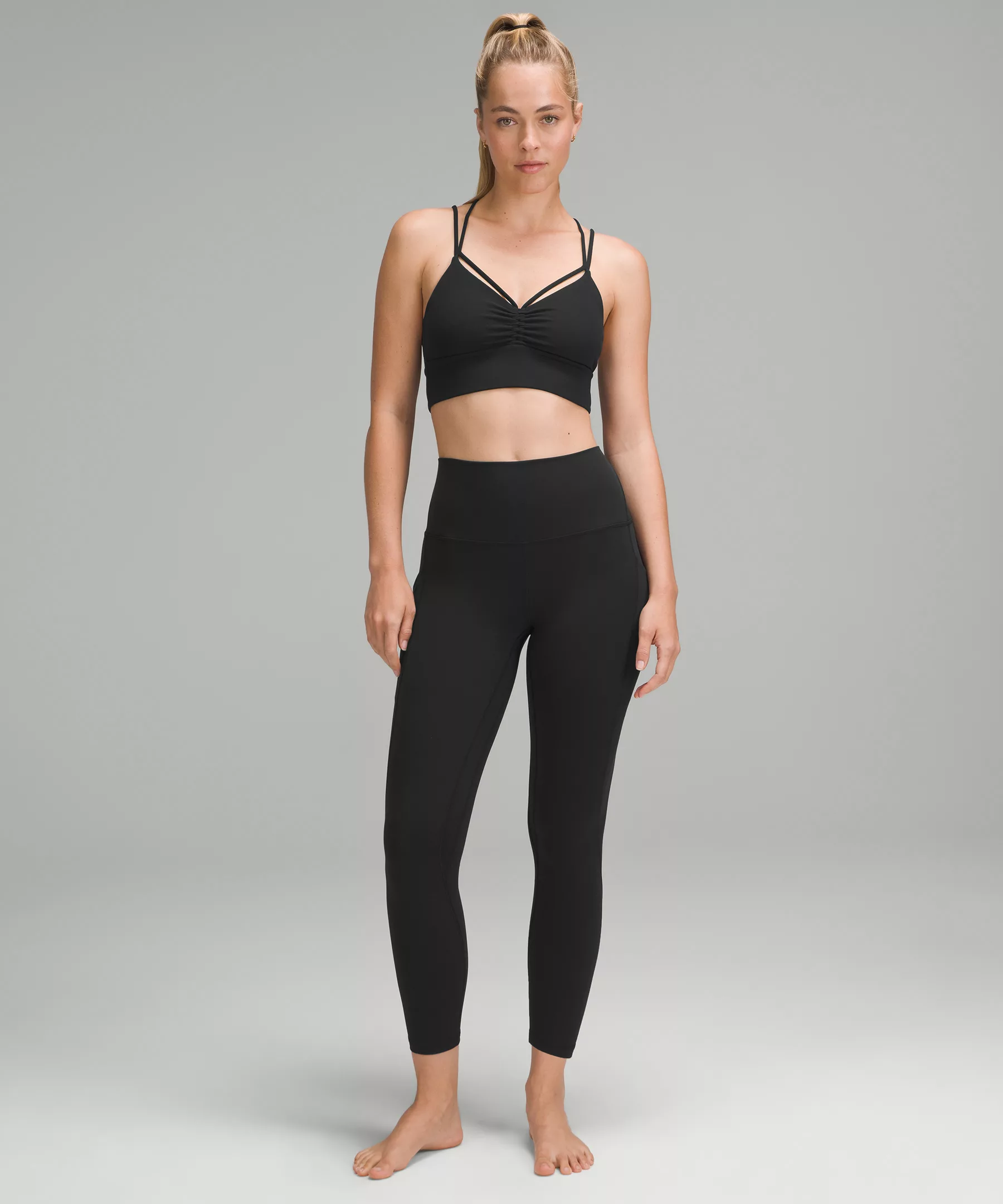 Nulu Strappy V-Neck Yoga Bra Light Support, A/B Cup