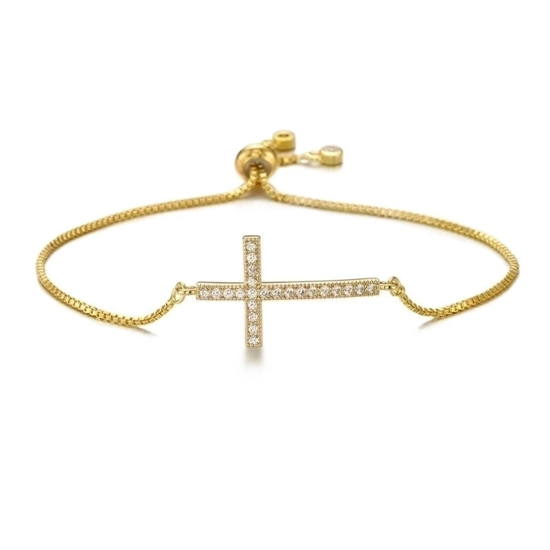 Copper Cross Zircon Copper Bracelets