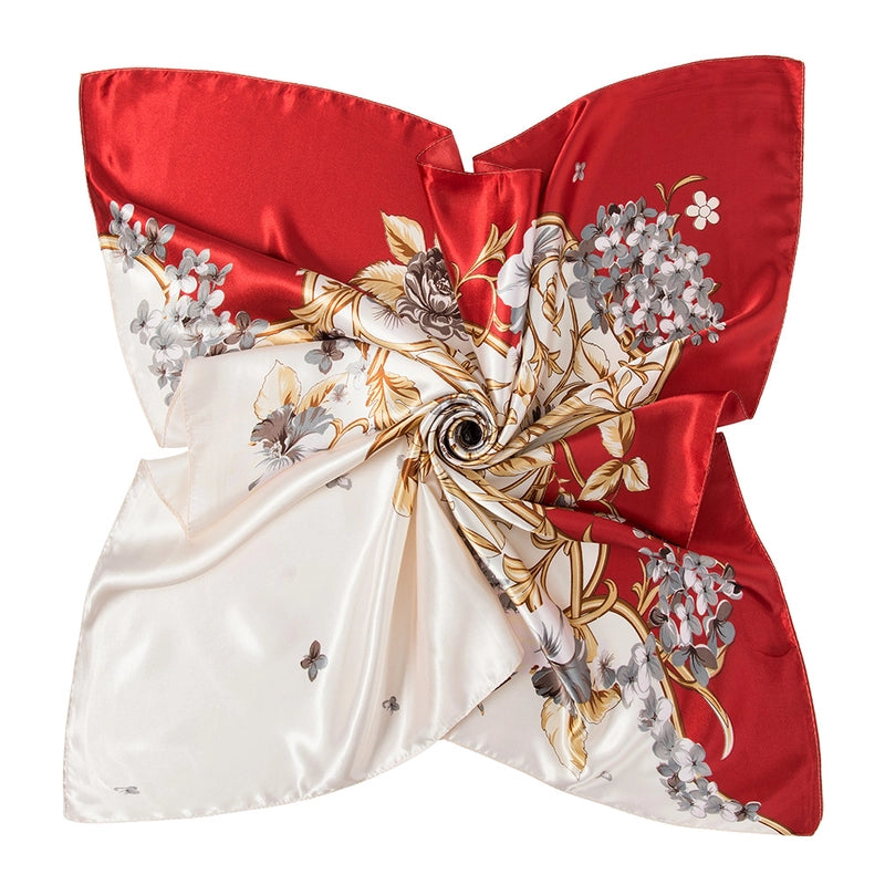 Women's Vintage Style Streetwear Color Block Satin Kerchief