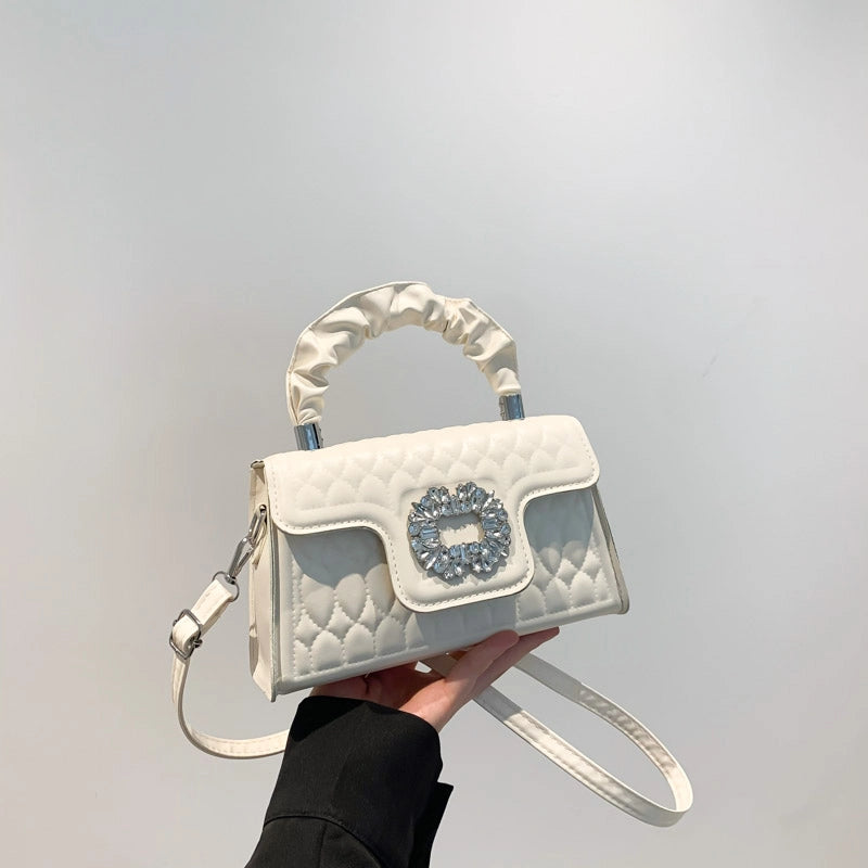 Women's Medium Pu Leather Solid Color Elegant Vintage Style Square Flip Cover Crossbody Bag