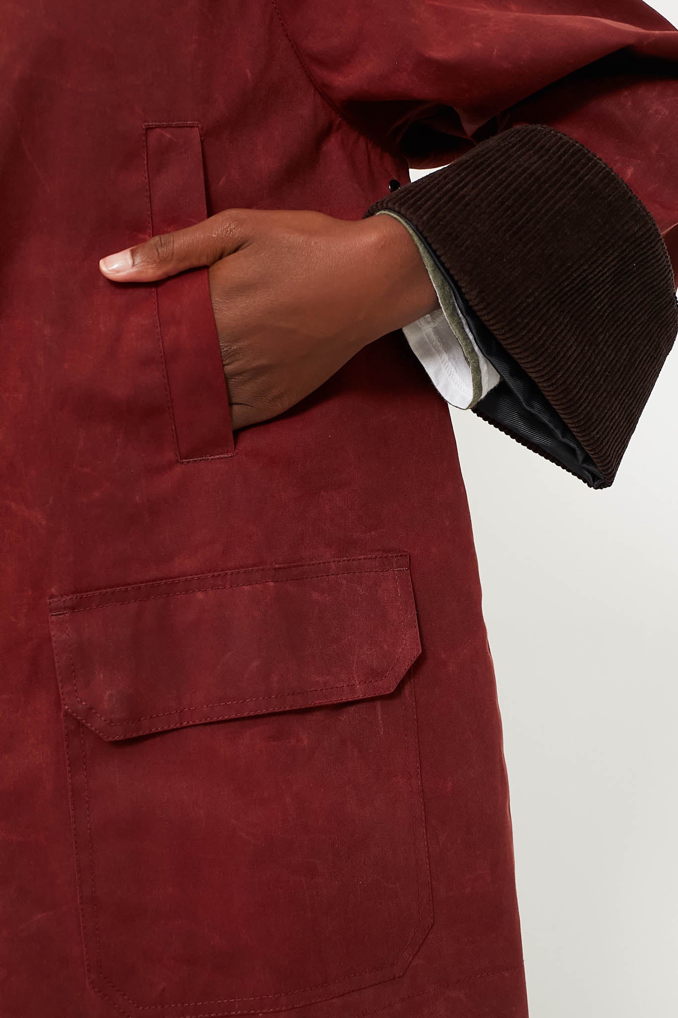 Red Chiltern Street Jacket In Waxed Cotton
