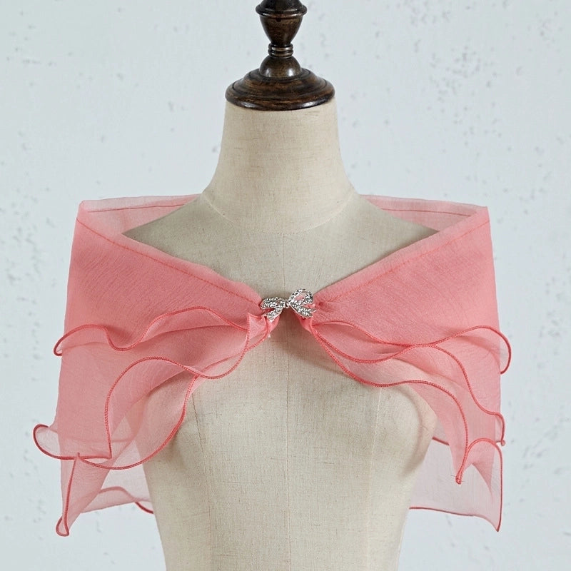Women's Sweet Solid Color Bow Knot Polyester Shawl