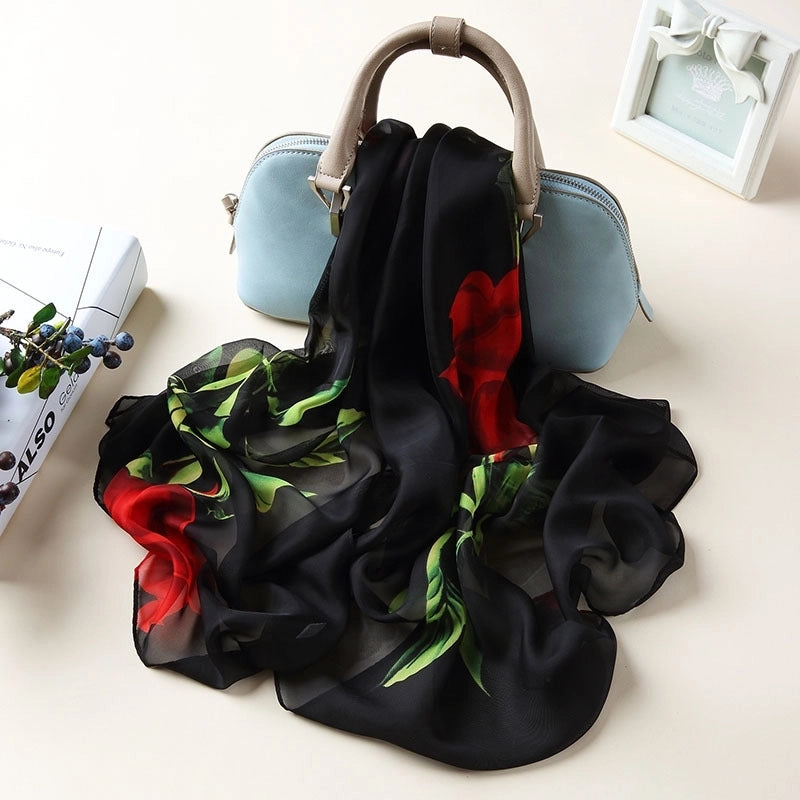 Sand Scarf Summer Small Scarf Dual-use Small Scarf Classic Leopard Chiffon Scarf Women Thin Shawl