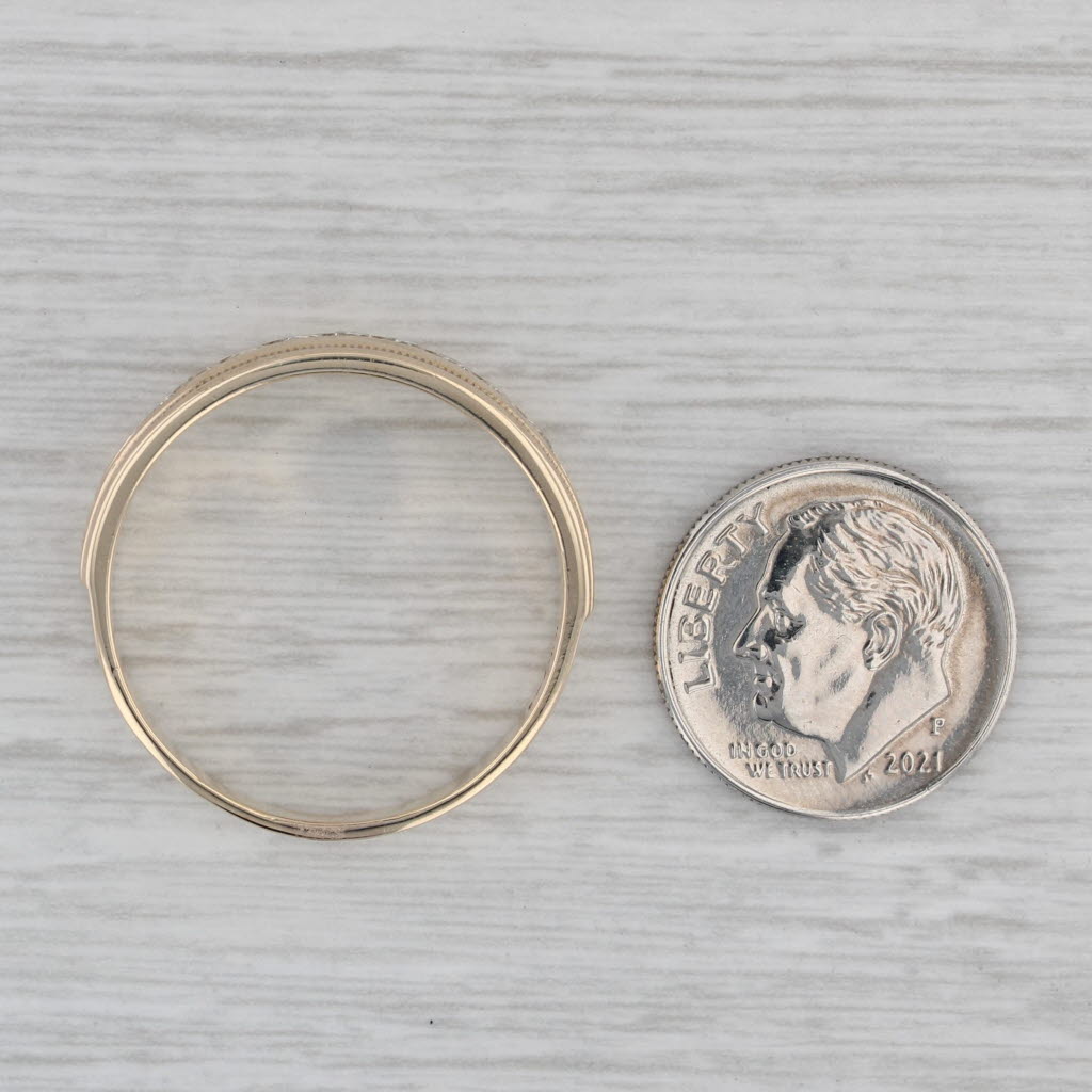 0.48ctw Diamond Men's Wedding Band 10k Yellow Gold Size 12.5 Ring