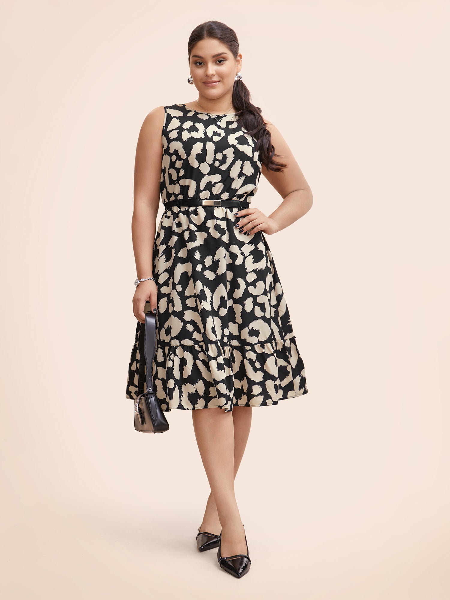 Leopard Print Back Tie Knot Tank Dress