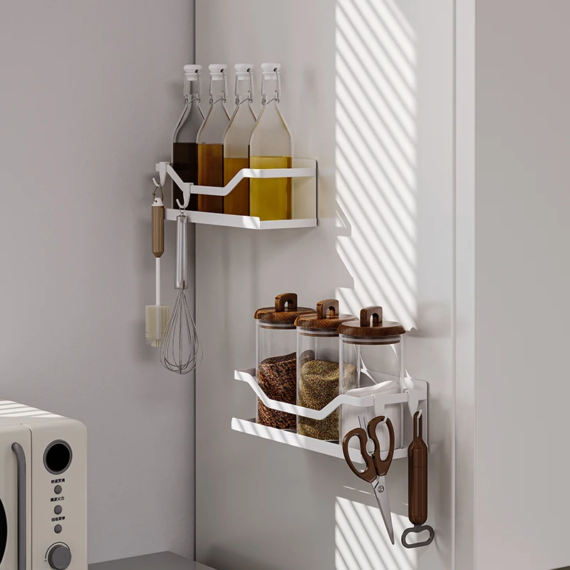 refrigerator magnetic storage rack kitchen supplies seasonings punch-free side storage artifact hanger