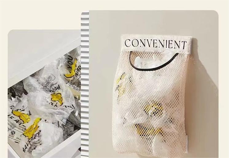 Large Capacity Mesh Storage Bag. Wall-Mounted Hanging Organizer