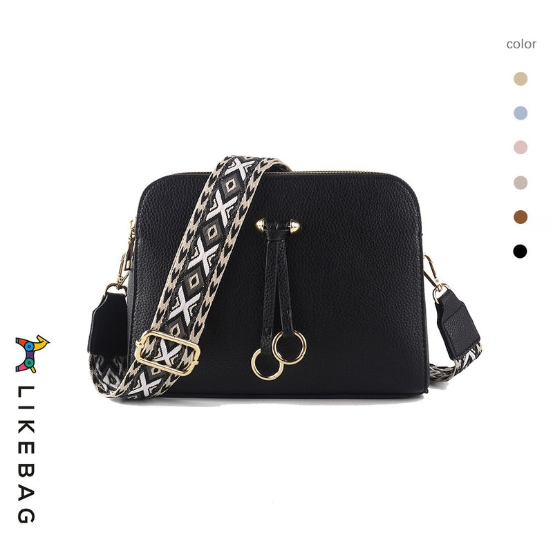 Women's Medium Pu Leather Solid Color Basic Classic Style Zipper Crossbody Bag