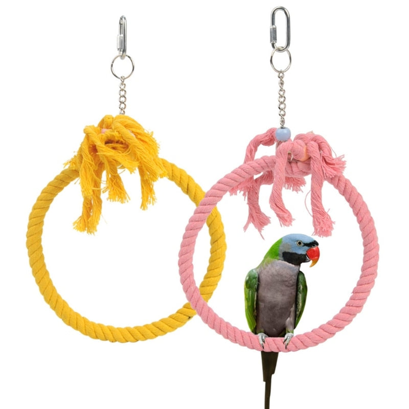 Playing Swing Rope For Birds Cage