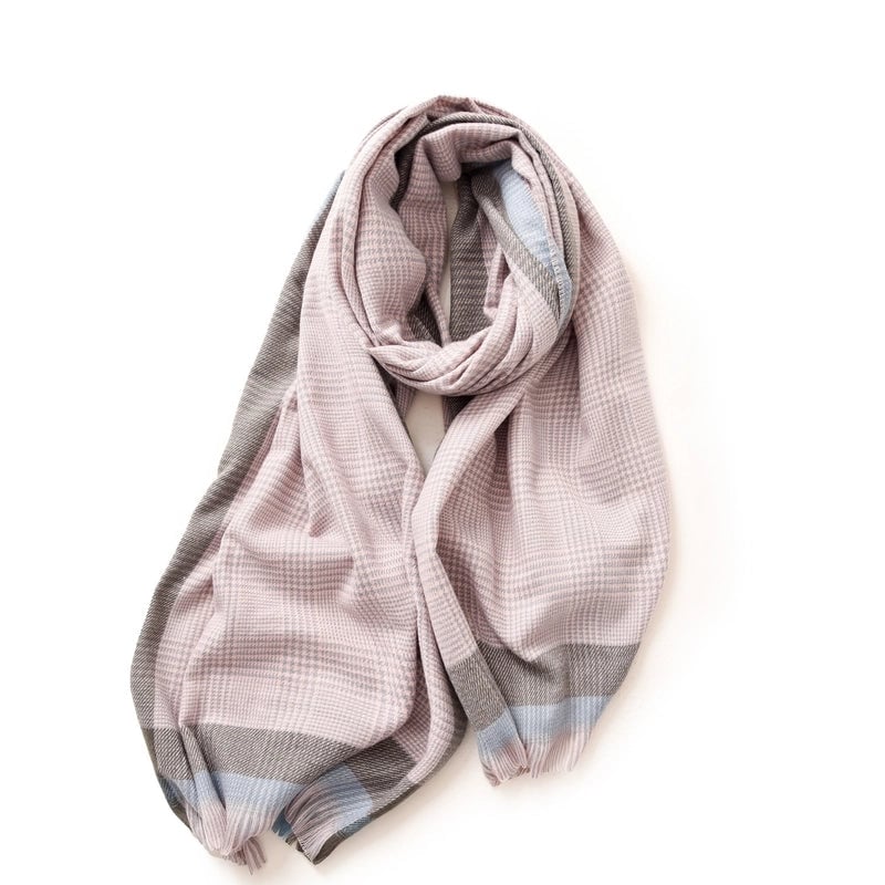 Women's Casual Minimalist Plaid Polyester Scarf
