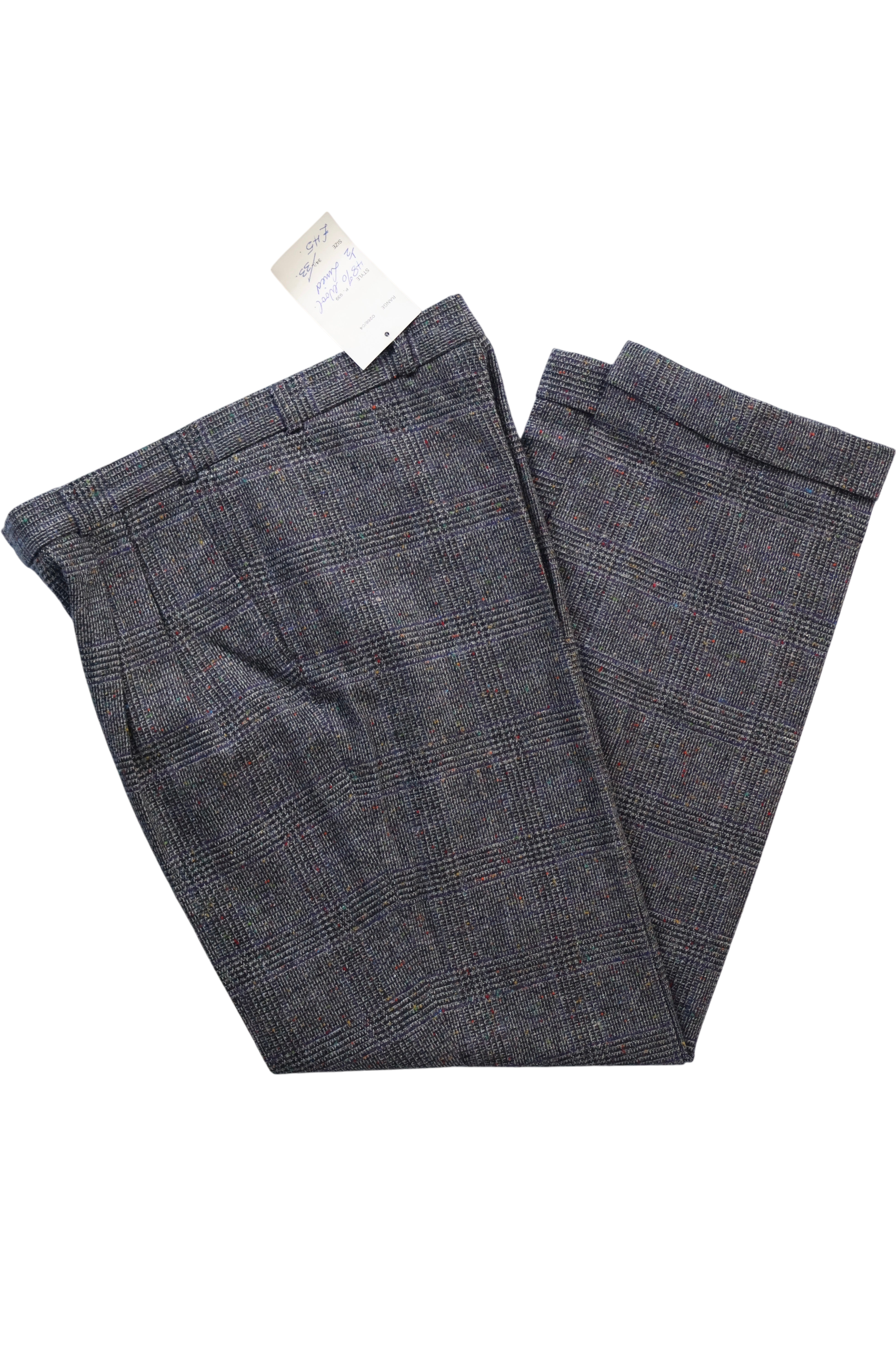 1970s Men's Checkered Wool Trousers